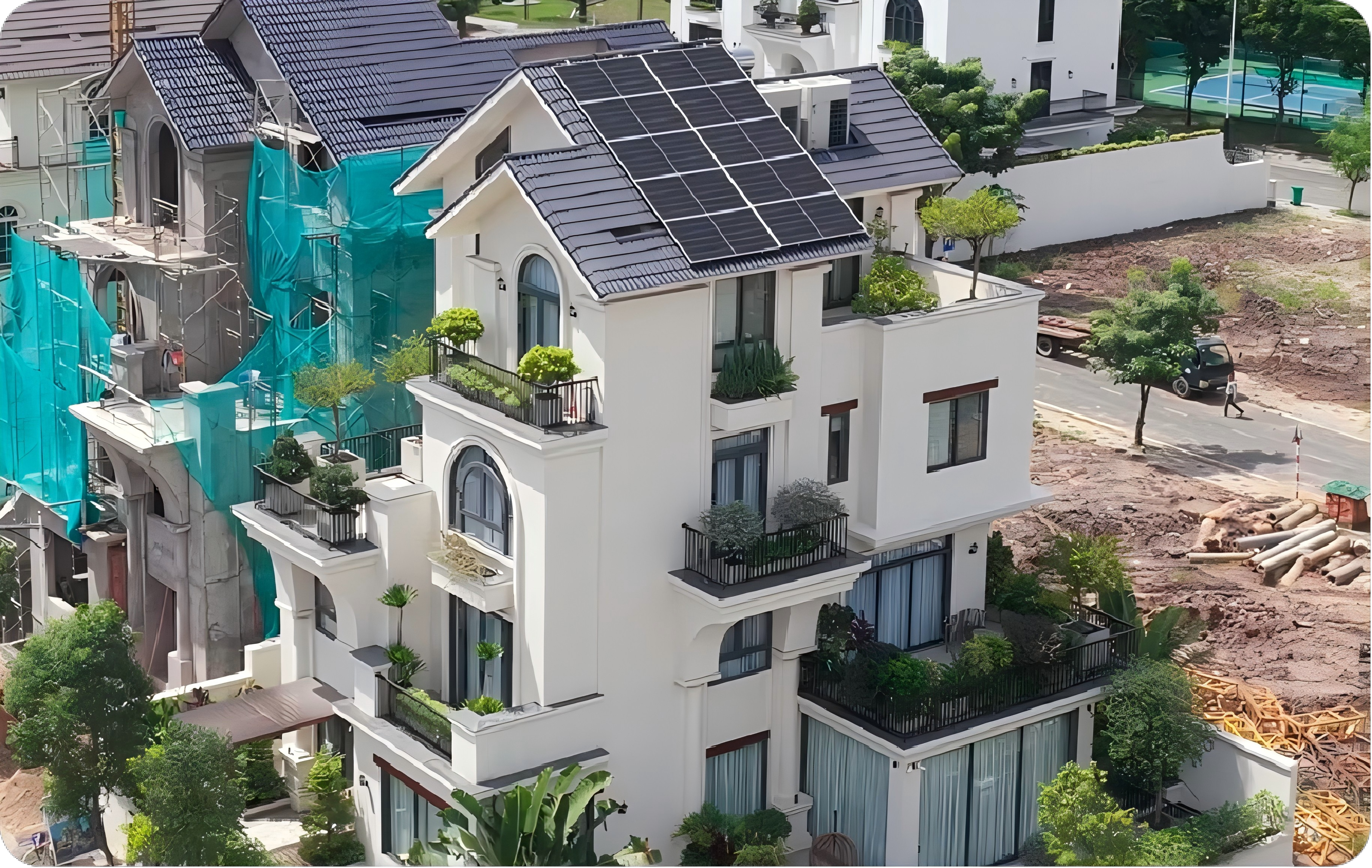Residential solar installation — rooftop panels